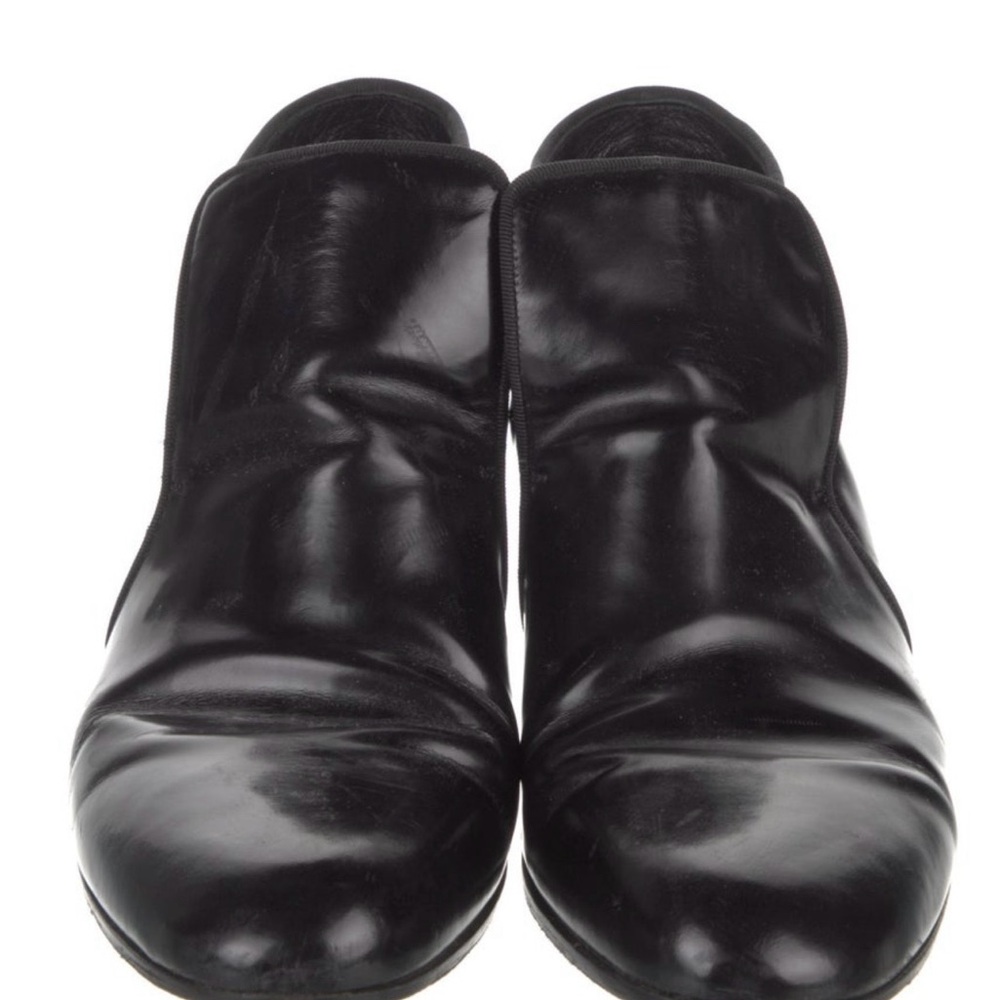 Celine Glossy Black Ankle Booties - Picture 2 of 3